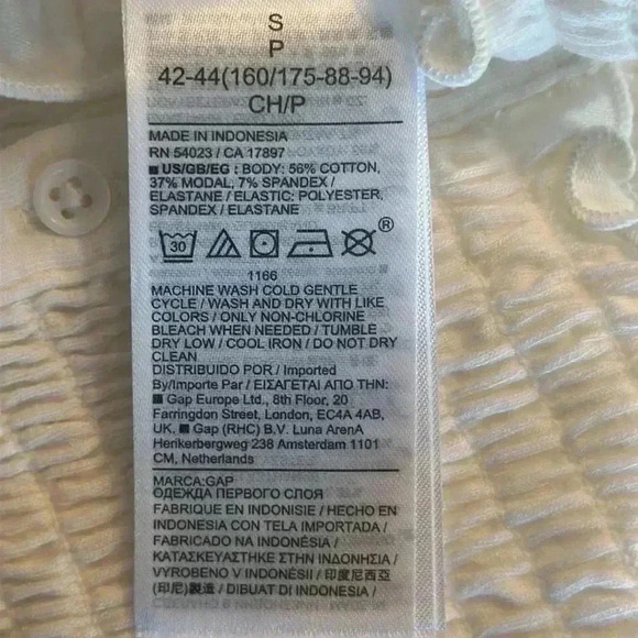 GAP | Smocked Button-Front Top, White - Picture 8 of 8